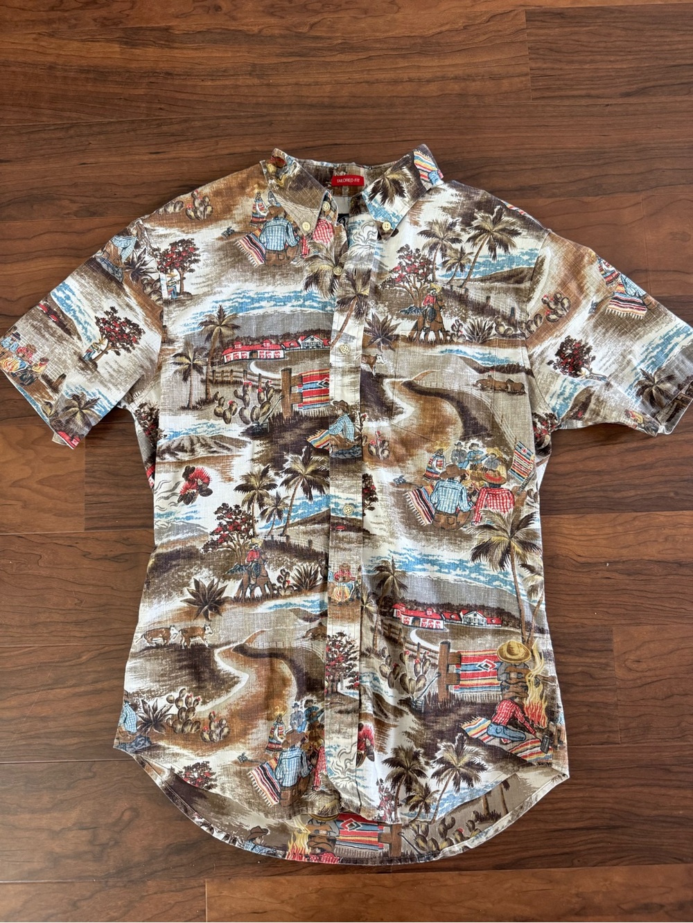 reyn spooner Brown Tropical Scenic Button-Down Shirt